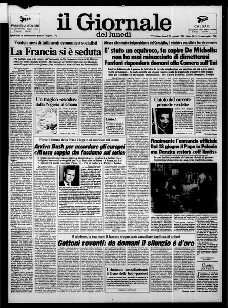 Il giornale del lunedi